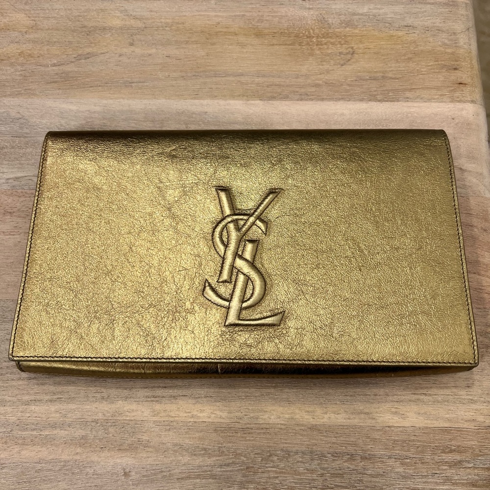 Gold ysl clutch